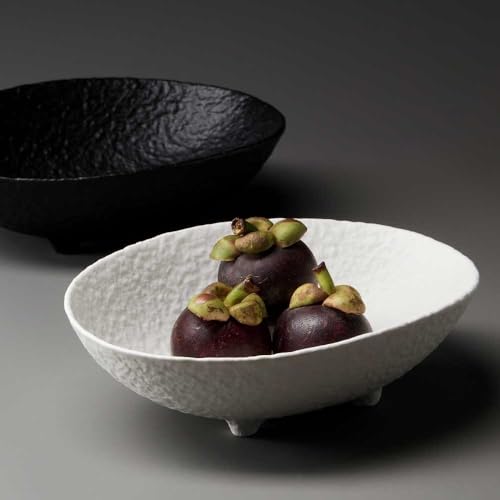 Bol à fruits en céramique quadrupède, coupe design blanche de table - 6