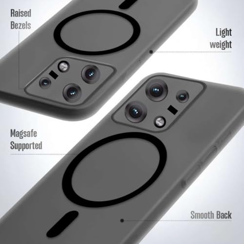 Image of Frosted Magnetic Back Cover for Moto Edgee 50 Pro Semi Transparent Slim Matte Case, Shockproof, Wireless Charging Compatible, Anti Yellow [Black]