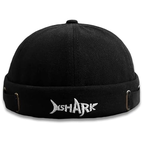 Malaxlx Unisex Cotton Solid Hat, Docker Brimless Cap, Baseball Cap Style, One Size, Adjustable, All Seasons, Great Gift, Black Cover