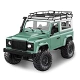 RMT MODELS Land Rover Defender D90 Voiture télécommandée Robuste 1:12 4WD avec lumière LED, Transmission en métal, véhicule Tout Terrain, 30 Min, Voiture télécommandée à partir de 8 Ans