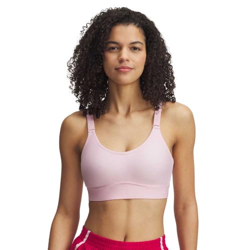 Under Armour Women's Infinity Mid Impact Sports Bra, (647) Prime Pink / / Prime Pink, (X-Large) D/DD