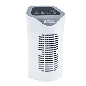 Spear & Jackson 38065 Air Purifier with HEPA & Carbon Filters, Air Cleaner for Allergies, Pollen, Pets, Dust, Smokers; Ionizer & Timer Function