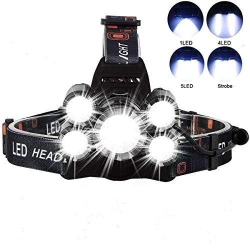 LED Stirnlampe USB Wiederaufladbar Kopflampe, Superheller Wasserdichte Kopflampe Led 5000 Lumen, Wasserdicht Leichtgewichts Mini Kopfleuchte für Camping, Fischen, Joggen, Wandern, Lesen, Arbeiten