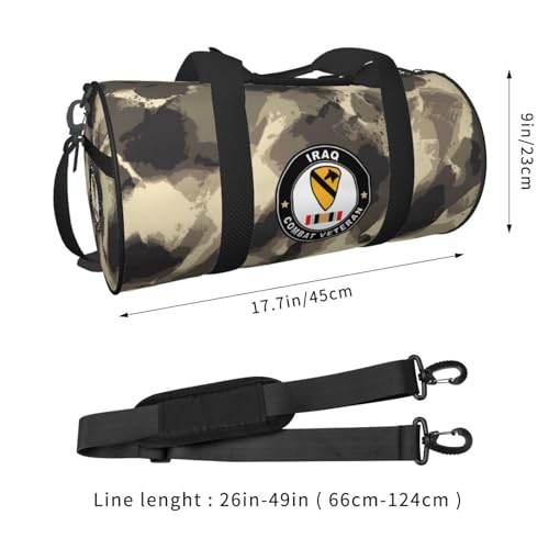 Army 1st Cavalry Division Iraq Combat Veteran Convertible Garment Bag with Shoulder Strap, Carry on Garment Duffel Bag for Men - Rolling Foldable for Travel Luggage Bags (Black)3