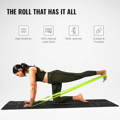 Image of Wiselife Thera Band Roll 22mtr | Resistance Exercise Band for Strength Training, Stretching, Yoga, Pilates, Rehab, Physiotherapy & Home Workout | Latex Elastic Band