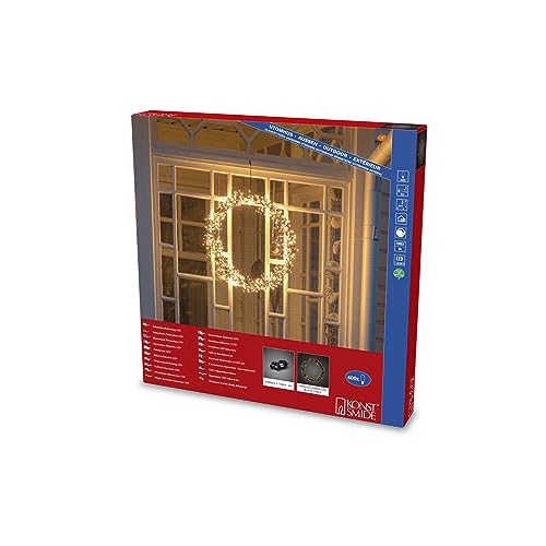 Konstsmide LED Metallkranz, gefrostet, inkl. Dimmer und 8h Timer, 600...