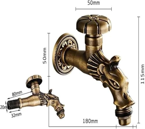Heavy Duty Brass Outdoor Cold Water Faucet for Garden Kitchen Sink – Weather Resistant Construction (Black Mop Models)