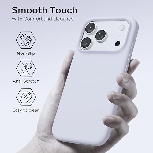 Image of SBMS Silicone Case for iPhone 17 Pro 6.3-Inch, Silky-Soft Touch Full-Body Protective Phone Case, Shockproof Back Cover for iPhone 17 Pro (White)