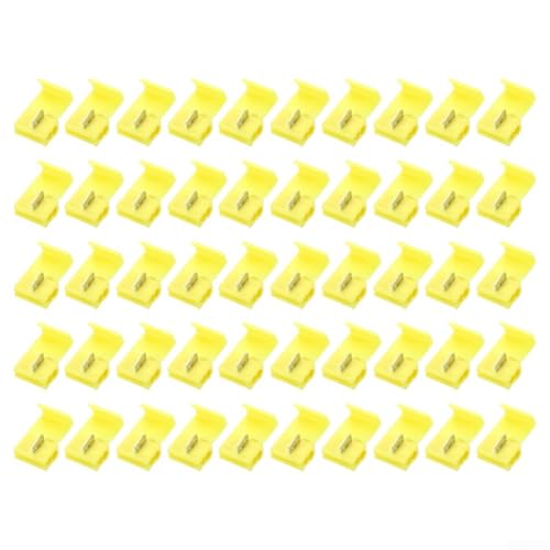 Filteilect 50 connettori isolanti per cavi elettrici, morsetti a connessione rapida per conduttori in rame da 0,5-6 mm², terminali senza perdita per cablaggio (giallo)
