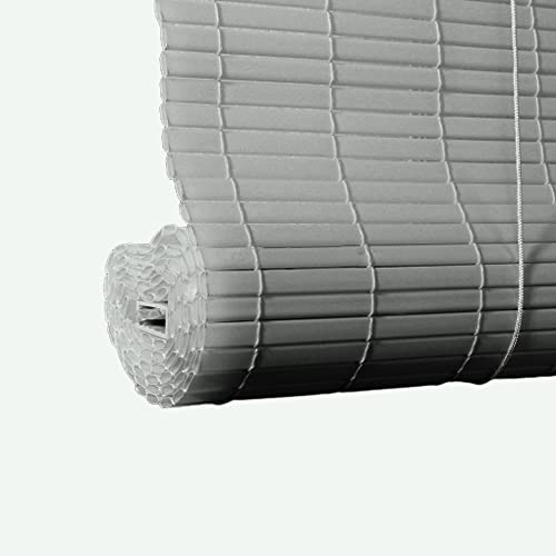 MadeInNature, Estor enrollable para ventanas de PVC, blanco o gris, altura 180 cm, ancho a elegir, interior y exterior, posibilidad de fijación sin perforación (ancho 45 cm x largo 180 cm, gris)