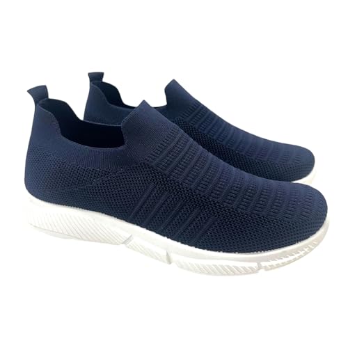 Mens Comfort Walk Running Slip ON Pumps Sports Casual Lightweight Trainers Shoes Navy