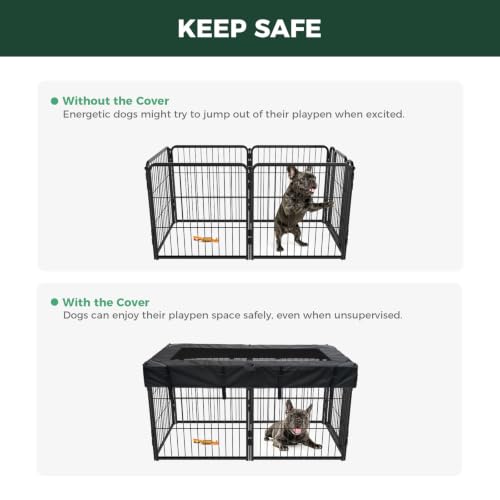 Image of FXW Homeplus Indoor Dog Playpen with Mesh Top Cover, 24 inch H, 6 Panels