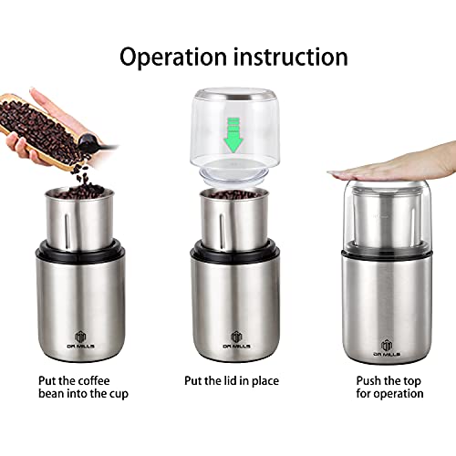 DR MILLS DM-7452 Electric Dried Spice and Coffee Grinder, Grinder and Chopper,Detachable Cup, diswash Free, Blade & Cup Made with SUS304 Stainless Steel by DR MILLS - Image 2