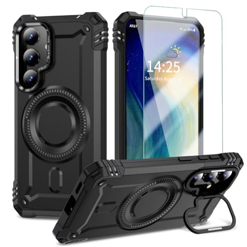 Coque de téléphone antichoc pour S25 double protection militaire noire