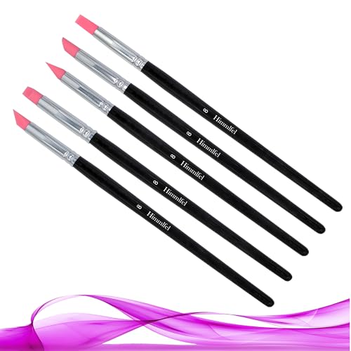 Himmlfel Brocha de goma - 5 pinceles de silicona para pintar por números, herramienta de modelado de silicona, tamaño 8