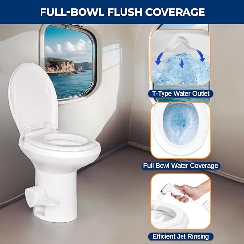 Serenelife SLCATL490 Rv Toilet With Hand Sprayer And Bidet thumb #3