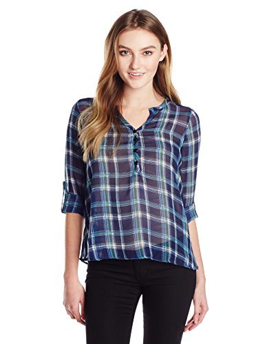 Angie Juniors Long Sleeve Sheer Flannel 