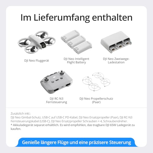 DJI Neo Fly More Combo – 4K UHD Minidrohne mit RC-N3 & 3 Akkus – Bild 6