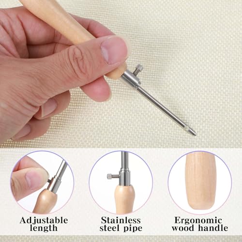Image of JJUNW 5 Pcs Punch Needle Tool, Interchangeable Head Punch Needle Frame, Embroidery Pen for Beginner DIY Craft Floss Cross Stitching