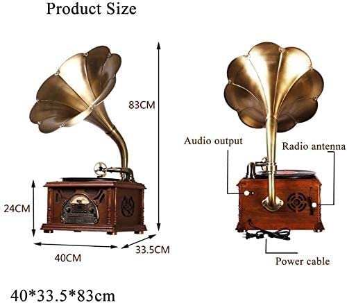 Tourne-Disque, Haut-Parleur Bluetooth phonographe rétro, Gramophone Vintage, Tourne-Disque Vinyle avec klaxon en cuivre… - Les Beatles, Paul McCartney, John Lennon, RIngo Starr, George Harrison Tourne-Disque, Haut-Parleur Bluetooth phonographe rétro, Gramophone Vintage, Tourne-Disque Vinyle avec klaxon en cuivre… – Image 3