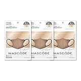 [MASCODE] 【 マスコード 公式店】マスク 不織布 バイカラーマスク 血色マスク 立体 花粉症 大きめ 小さめ 3Dマスク Mサイズ 3袋セット（1袋7枚入） (モカブラウン（ブラック紐）)