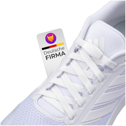 Schnürfuchs Premium Elastische Schnürsenkel ohne binden – Elegantes Schnellschnürsystem Schnürsenkel elastisch Gummi Schnürsenkel Schnellverschluss Weiß