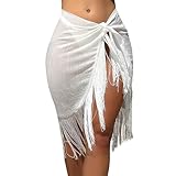 LIbgiubhy Damen Badeanzug, lang, mit Fransen, Wickelrock, leicht...