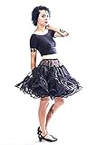 BellaSous Sexy Petticoat Skirt - mid-length knee length crinoline Black