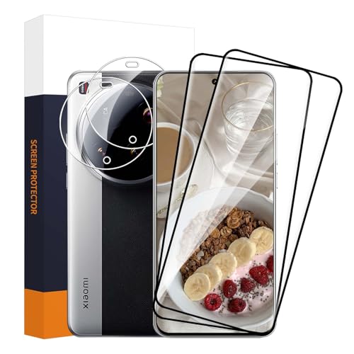 Carantee 2+2 Stück Schutzfolie für Panzerglas für Xiaomi 15 Ultra 5G Keine Blasen 3D Volle Abdeckung 9H Härte Schutzglas+Kameraschutz Sensitive Touch HD-Klar Xiaomi 15 Ultra Displayschutzfolie