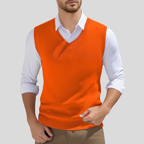 Men's Knitted Vest V Neck Sleeveless Pullover Sweater Slim Fit Casual Knitted Pullover Sweater Vest3