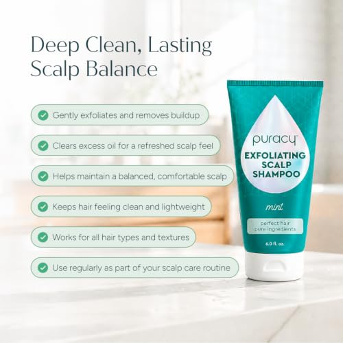 Puracy Scalp Scrub, 99.96% Natural Scalp Exfoliator, Hair Scrub, Scalp Exfoliator Scrub, Scalp Treatment, Scalp Cleanser, Dry Scalp Treatment, Scalp Care, Scalp Shampoo, Itchy Scalp Shampoo - Mint - Image 5
