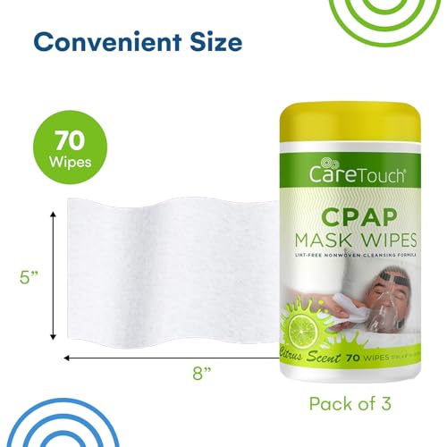 Image of Care Touch CPAP Mask Wipes 70 Count (Pack of 3) Citrus Scent