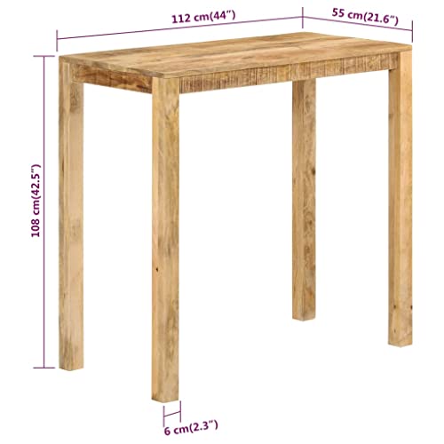 Mesa de bar de madera de mango 112x55 cm para comedor 3
