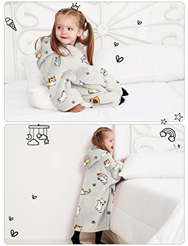 Image of KFUBUO Wearable Blanket Hoodie for Kids With Pocket Toddlers 2-6 Year Old | Cat, Sherpa, Heavy Material, Oversized Sweatshirt Blanket, Kids Blanket, Girl Boy Gifts, Cozy Gifts for Kids