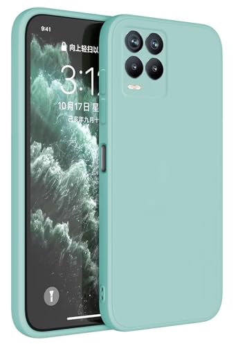 Topme Funda para Realme 8 / Realme 8 Pro (6.4' Inches) Carcasa Caja Case Estuche, Funda Protectora de Piel de Silicona TPU - Cian Claro