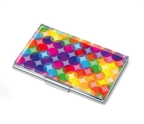 Preisvergleich Produktbild Troika Visitenkartenetui, Motiv: Kaleidoscope, flach, für ca.11 Karten, Metall, verchromt, glänzend, Mehrfarbig