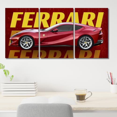 Image of Good Hope Ferrari Car Poster A4 Size - Luxury Sports Car Wall Art for Lovers, Living Room, Office or Bedroom - Premium Ferrari Print Gift for Men wall decor,car posters