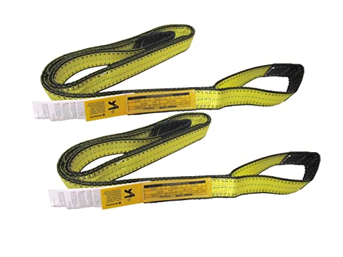 2 Pack - 2'' x 8' Poly Web Sling Eye & Eye 2-ply for Overhead Lifting | Tow Strap Synthetic | Pro Quality PSL22PFEX8