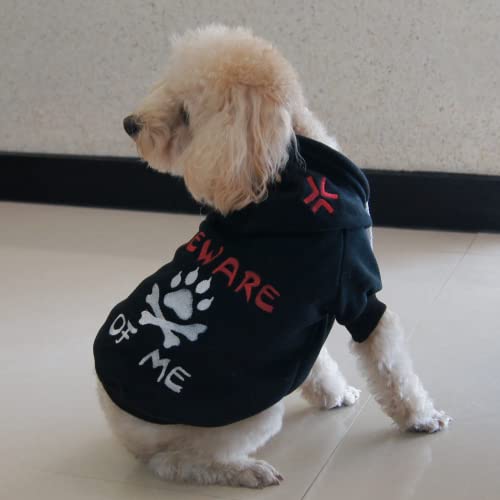 Cute Dog Hoodies For Small Dogs Funny Dog Sweatshirt Medium Size Dog Be Ware Of Me Stylish Dog Clothes Patterns For Sewing Embroidery S #TOP1