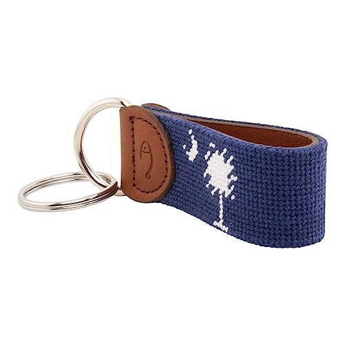 Image of Leather Hand-Stitched Needlepoint Key Fob or Key Chain