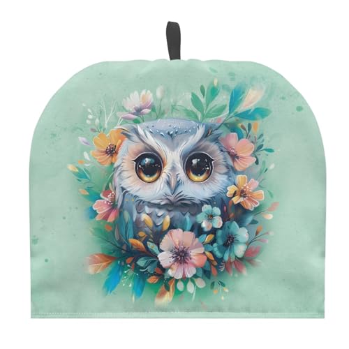 Coloranimal Cute Owl Cartoon Teapot Cozy Cover Insulated Tea Pot Dust Cover with Top Handle Tea Cozy for Teapot Medium Coffee Pot Protector Insulated Teapot for Keeping Warm