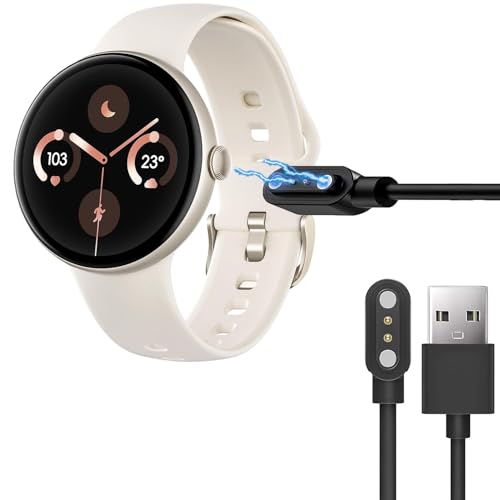Lamshaw Magnétique Chargeur Compatible avec anyloop R1 1,43 Pouces SmartWatch,Magnétique Chargeur Montre Connectée USB 3,3ft Compatible avec anyloop R1 SmartWatch (Noir)