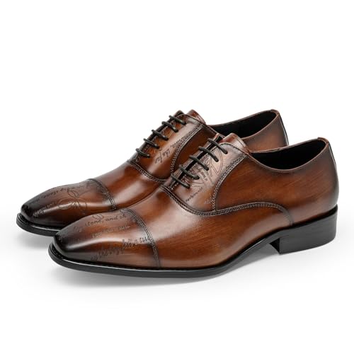 Men's Dress Shoes Oxford - Full Grain Leather Fashion Modern Business Casual Shoes for Men2