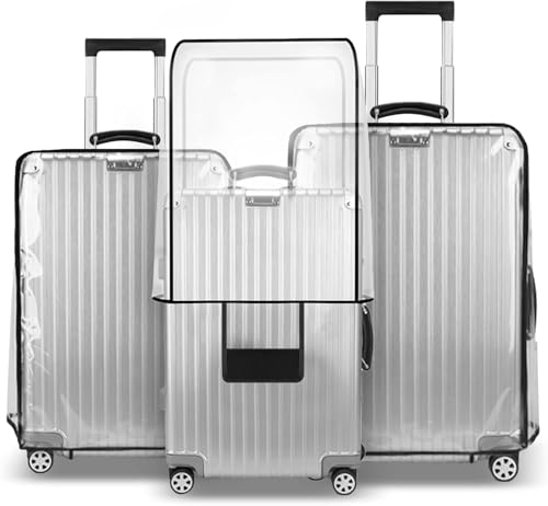 Image of LIGHTNIING HAMMERZ Combo of 3 Trolley Bag Covers /Suitcase Bag Cover /Transparent Waterproof Dustproof Luggage Bag Cover /Zippered Clear PVC Suitcase Covers Protectors (28 inch, 24 inch, 20inch)