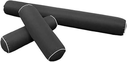 Miniatura 4 de DBM IMPORTS *Cover ONLY* Style6 Twin-XL Size 78"x8" Contrast Piped Trim Bolster Pillow Slipcover AD003