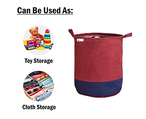 Image of 45 L Non-Woven Laundry Storage Bag with Handles | Foldable Clothes Organizer Basket | Durable Fabric Laundry Hamper for Home & Dorm (Pack Of 1)