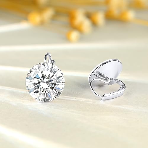 Crystals Bella Drop Earrings 18K White Gold/Yellow Gold Plated Round Crystals Dangle Leverback Earrings for Women 14mm3