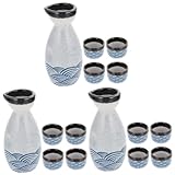 DECHOUS Lot De 3 Verres À Vin en Céramique Carafe Maté Verrerie Carafe À Saké Sauce T...