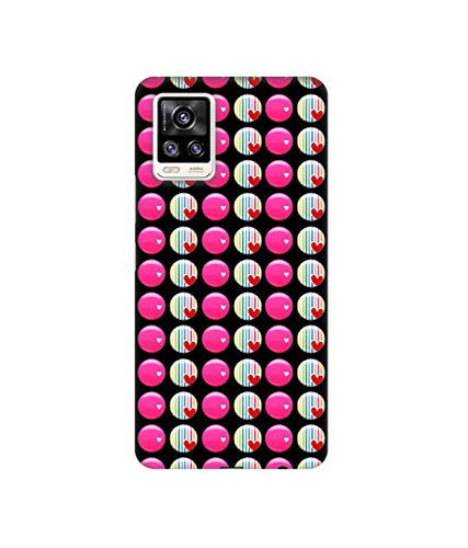 Image of Solimo Plastic Designer Small Two Color Circle 3D Printed Hard Back Case Backcase for Mobile Cover for Vivo V20, Multicolor
