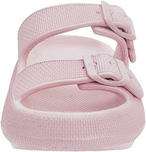 Image of BRONAX Pillow Slippers for Women and Men | Adjustable Double Buckle Shower Slides | Cushioned Thick Sole Sandals